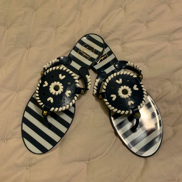 NEW Navy and White Jack Rogers Georgica Sandals - Picture 1 of 5